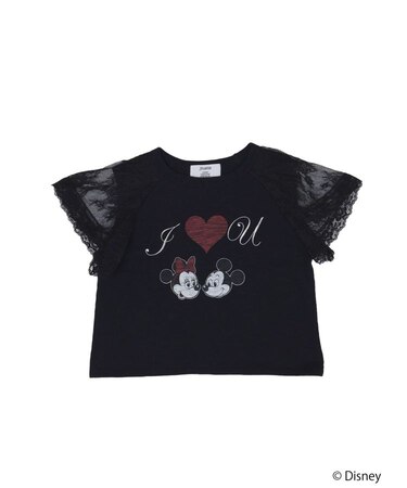 【Mickey&Minnie】ILOVEレースリメイクトップス