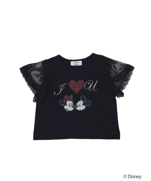 【Mickey&Minnie】ILOVEレースリメイクトップス