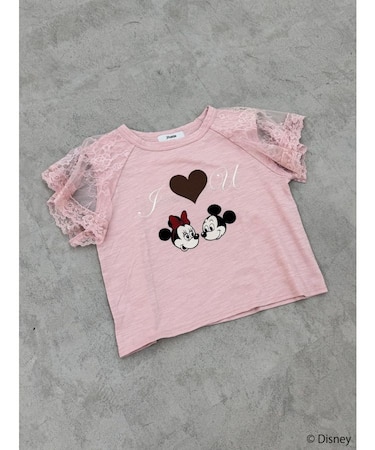 【Mickey&Minnie】ILOVEレースリメイクトップス