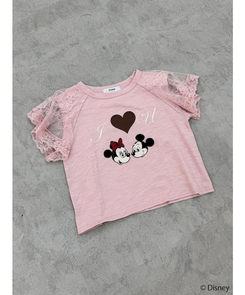 【Mickey&Minnie】ILOVEレースリメイクトップス