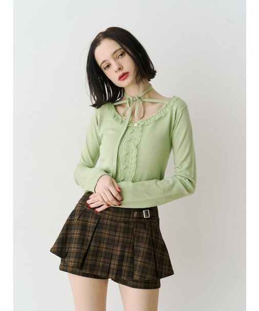 レースドッキングニット