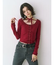 レースドッキングニット