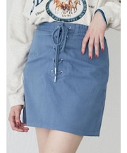 レースアップボックスミニスカート