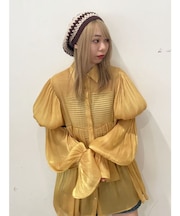 ボリュームスリーブシアーシャツ