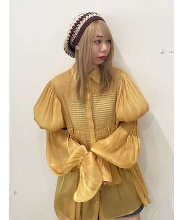 ボリュームスリーブシアーシャツ