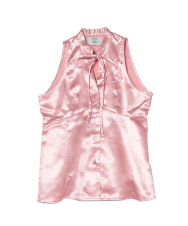 フロントリボンアメスリブラウス