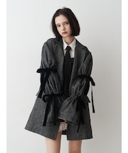 スリーブリボンジャケットコート