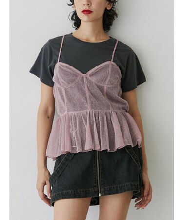 チュールドッキングTシャツ