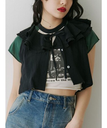 エアリーフリルノースリブラウス【セットアップ対応】