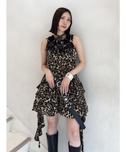 ドレープフリルカットワンピース