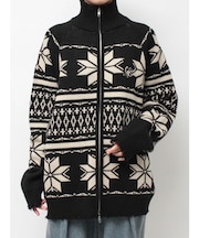 ノルディックジップルーズカーデ