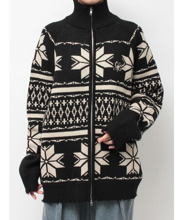 ノルディックジップルーズカーデ