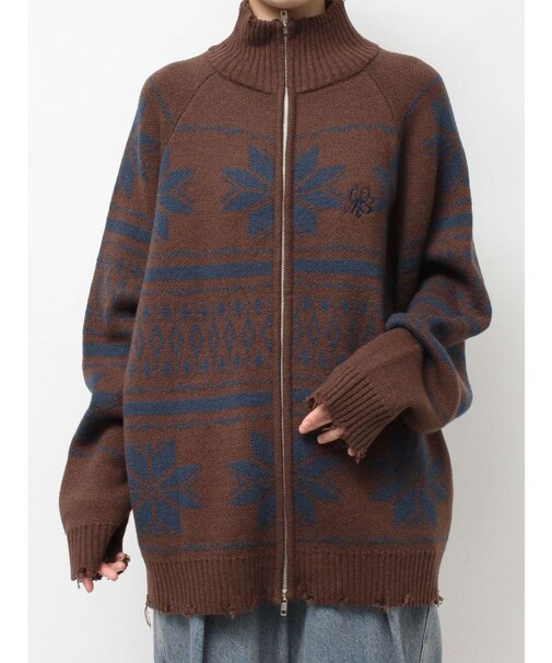 ノルディックジップルーズカーデ