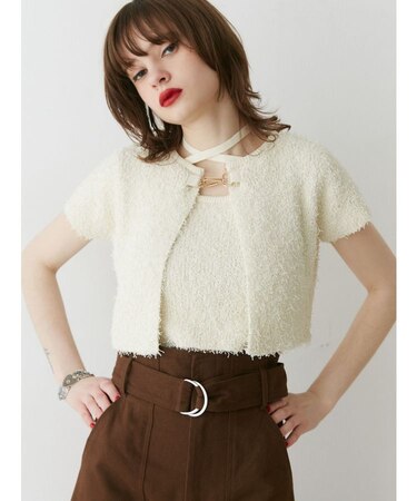 ハーフスリーブアンサンブルニット