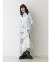 ティアードフリルランジェリーワンピース