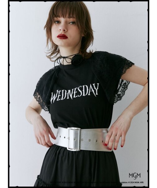 レースドッキングラグランTシャツ【コラボ】