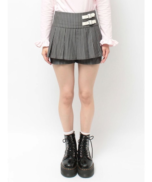 ベルトプリーツミニスカパン