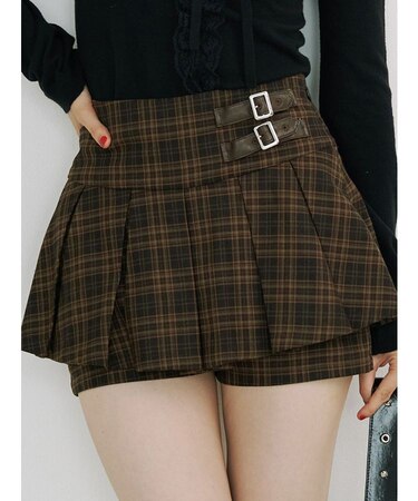 ベルトプリーツミニスカパン