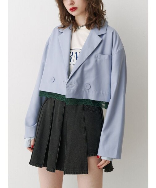 ヘムレースショートジャケット【セットアップ対応】