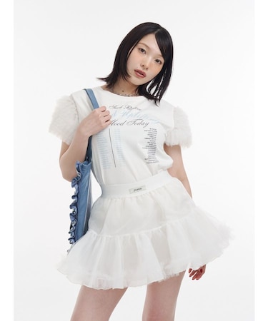 フリルチュールドッキングTシャツ