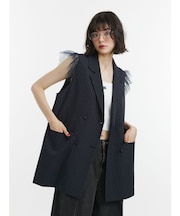 スリーブチュールジレワンピース【セットアップ対応】