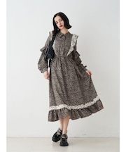 ラッフルフリルロングワンピース