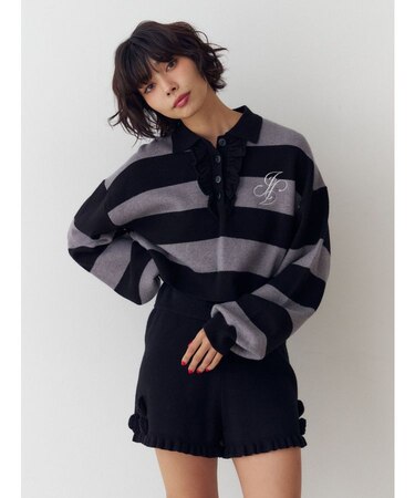 フリルラガーニットトップス