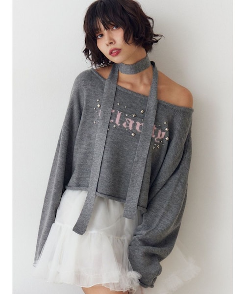 オフショルチョーカーショートニット｜ジュエティの通販｜&mall