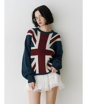 UnionJackジャガードルーズニット