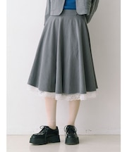 パターンベルトフレアスカート【セットアップ対応】