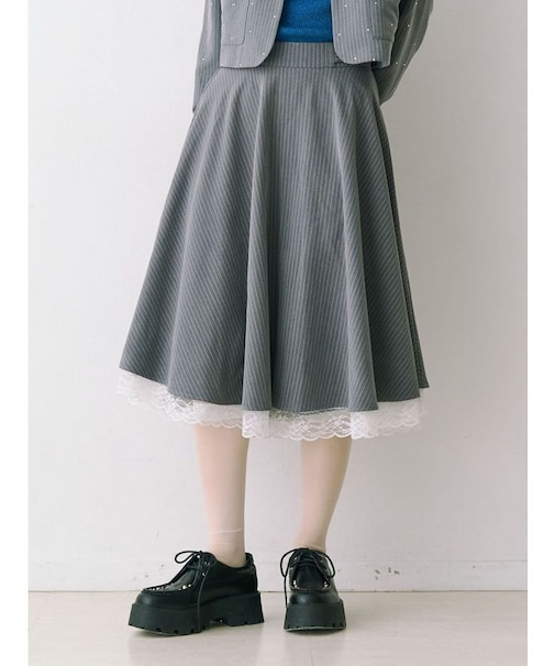 パターンベルトフレアスカート【セットアップ対応】