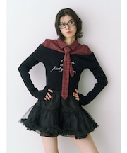 シャツレイヤードオフショルニット