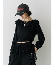 レースドッキングオフショルプルオーバー【セットアップ対応】