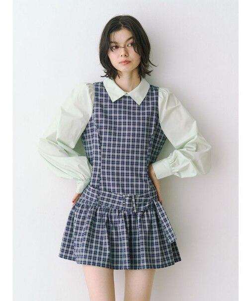 シャツドッキングミニワンピース