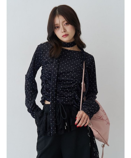 シアーベロアチョーカートップス