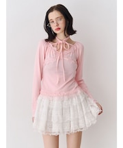 レースドッキングカットトップス