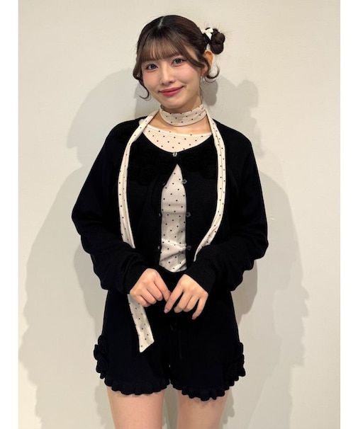 ローズモチーフコンパクトニット【セットアップ対応】