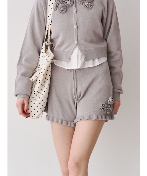 ローズモチーフニットショーパン【セットアップ対応】