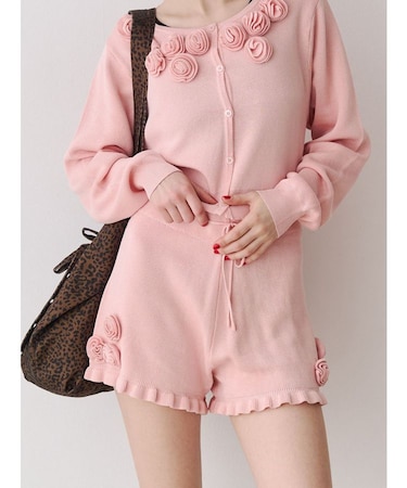 ローズモチーフニットショーパン【セットアップ対応】