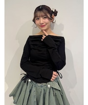 オフショルギャザーカットソー