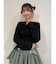 オフショルギャザーカットソー