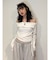 オフショルギャザーカットソー