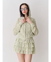 レースクロップドZIPフーディー【セットアップ対応】