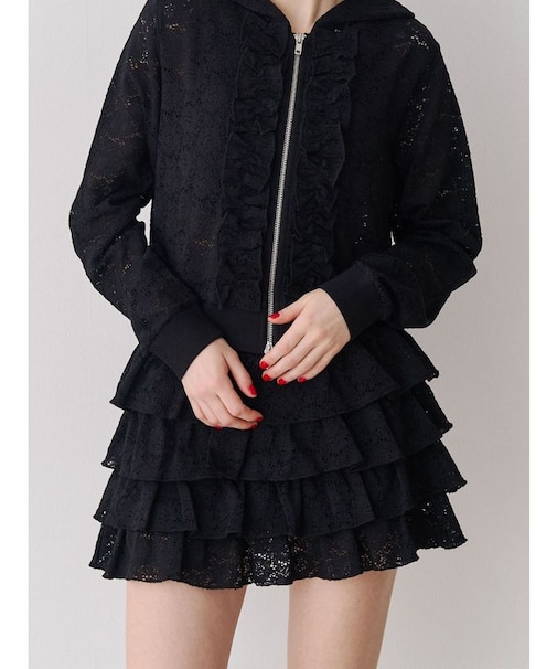 レースティアードミニスカート【セットアップ対応】