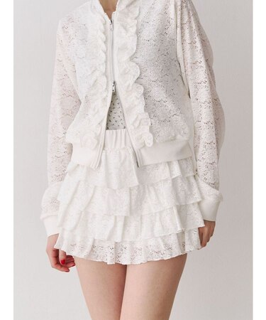 レースティアードミニスカート【セットアップ対応】