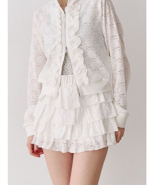 レースティアードミニスカート【セットアップ対応】