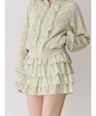 レースティアードミニスカート【セットアップ対応】