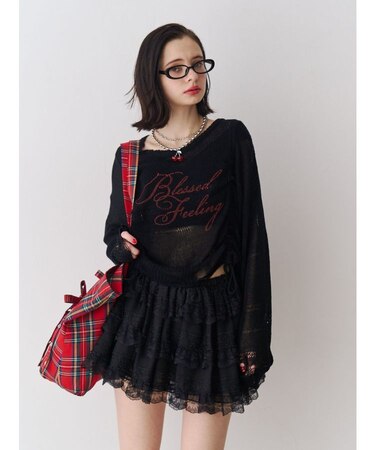 シアーギャザーロゴニット