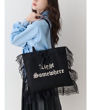 ロゴレースフリルトートバッグ