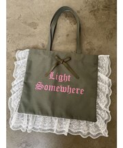 ロゴレースフリルトートバッグ